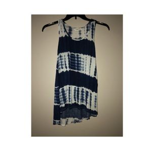 Ginger G blue and white tye dye tank top